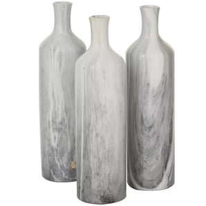 Gray Faux Marble Ceramic Decorative Vase (Set of 3)