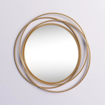 Metal Room Wall Mirror with Overlapping Circles