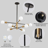 Ariyona 8-Light Dimmable Modern Sputnik Sphere Chandelier