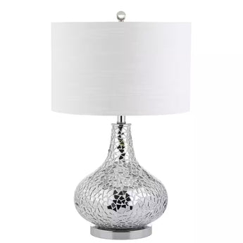 Emilia 26 In. Silver Mirrored Mosaic Table Lamp