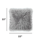 Sheepskin Faux Fur Decorative Throw Pillows - 22" X 22"