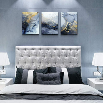 Golden Abstract Wall Decor, 3 Panels 