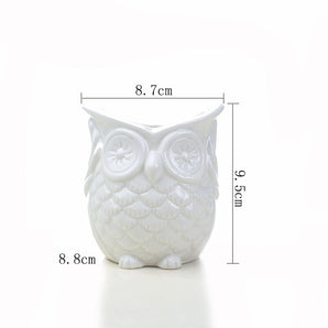 Owl plant ceramic flowerpot