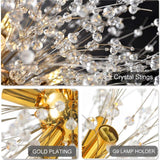 Radiant Dandelion Gold Crystal Chandelier