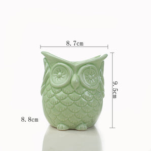 Owl plant ceramic flowerpot