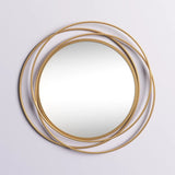 Metal Room Wall Mirror with Overlapping Circles