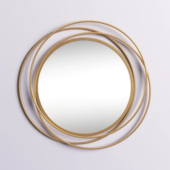 Metal Room Wall Mirror with Overlapping Circles