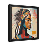 Native Indian Lady Portrait Canvas Wall Art with Frame