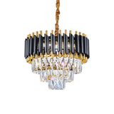 Black and Gold Hanging Crystal Chandeliers Light Fixture ~4803-26