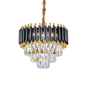 Black and Gold Hanging Crystal Chandeliers Light Fixture ~4803-26