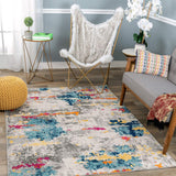 Sky Collection Transitional Abstract Area Rug 5' X 7' Multi