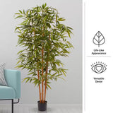 72 In. Artificial Bamboo Plant with Pot