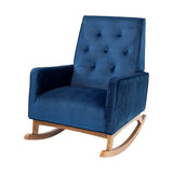 Mid-Century Modern Collin Rocking Chair, Blue Velvet