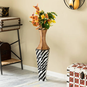 Rustic Elegance Metal Floor Vase