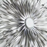 Metal Silver Sunburst Wall Decor with Mirror Accent (Set of 3)