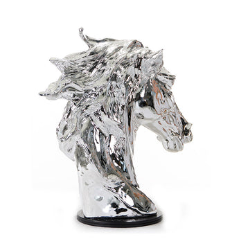 Modern Silver Horse Head Sculpture-2