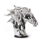 Modern Silver Horse Head Sculpture-3