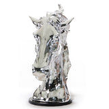 Modern Silver Horse Head Sculpture-4