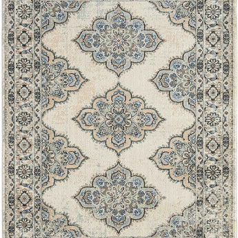 Paula Arnell Medallion Floral Area Rug, Beige/Grey, 5'2"X7'2" Rectangle