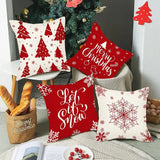 Red Christmas Pillow Covers, Set of 4