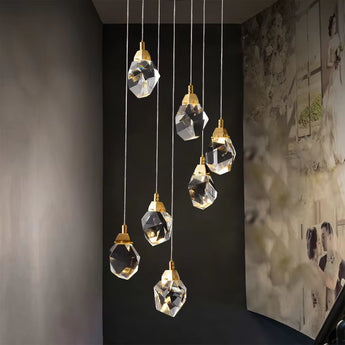 Elara Brass & Crystal Pendant Light