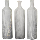 Gray Faux Marble Ceramic Decorative Vase (Set of 3)