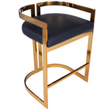 Gold and Black Faux Leather Counter Stool-0