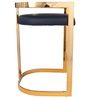 Gold and Black Faux Leather Counter Stool-1