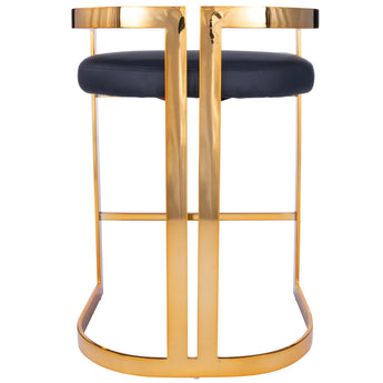 Gold and Black Faux Leather Counter Stool-2