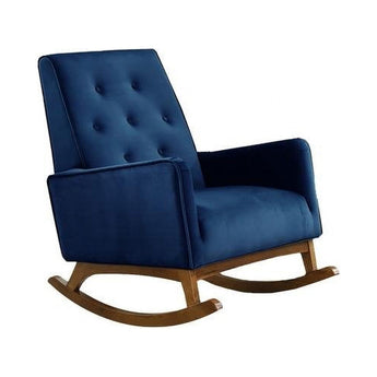 Mid-Century Modern Collin Rocking Chair, Blue Velvet