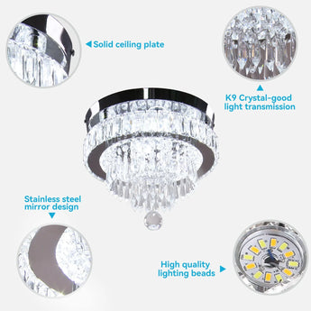 Luxe Radiance Crystal Flush Mount Chandelier