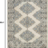 Paula Arnell Medallion Floral Area Rug, Beige/Grey, 5'2"X7'2" Rectangle