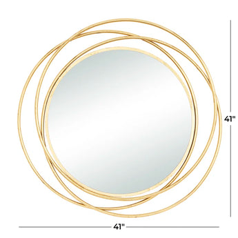 Metal Room Wall Mirror with Overlapping Circles