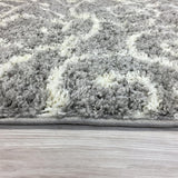 Cozy Contemporary Scroll L.Grey-White 5'3" X 7'3" Indoor Shag Area Rug