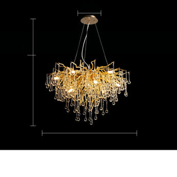 Postmodern Light Luxury Chandelier Water Drop Crystal Lamp Atmosphere - dasherdecor