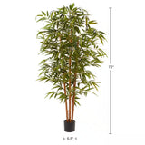 72 In. Artificial Bamboo Plant with Pot