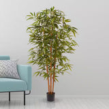 72 In. Artificial Bamboo Plant with Pot