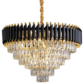 Black and Gold Hanging Crystal Chandeliers Light Fixture ~4803-29