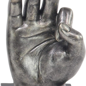 The Novogratz Polystone Hands Decorative Sculpture Home Decor Statues, Set of 3 Accent Figurines 5"W, 11"H, Dark Gray