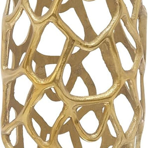 Aluminum Metal Decorative Aluminium Gld Vase 9" H-37662, 9"L x 9"W x 31"H, Gold