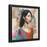 Asian Lady Beautiful Portrait Canvas Wall Art with Frame