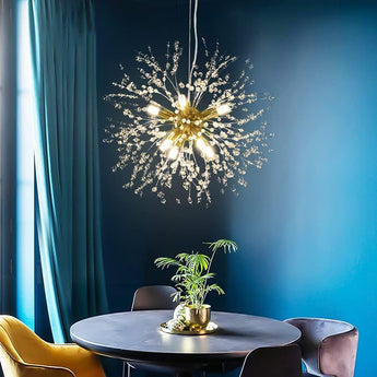 Radiant Dandelion Gold Crystal Chandelier