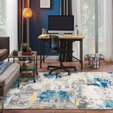 Sky Collection Transitional Abstract Area Rug 5' X 7' Cream