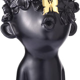 Modern and Simple Sculptures Home Decor Statues Sculptures Decoration Resin Figure Gift (One Black Big Size)