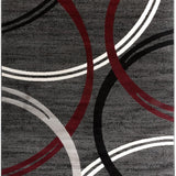 Modern Wavy Circles Design Area Rug 10' X 14' Red