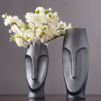 European Creative Modern Face Glass Vase-1