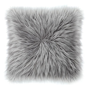 Sheepskin Faux Fur Decorative Throw Pillows - 22" X 22"