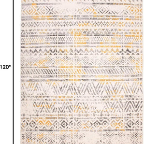 Geometric Boho Perfect for High Traffic Areas of Your Living Room,Bedroom,Home Office,Kitchen Area Rug 5' X 7' Yellow