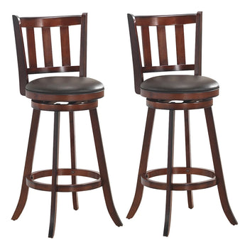 29.5'' Leather High Back Swivel Bar Seat, Set of 2