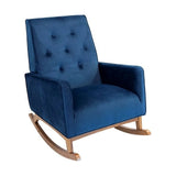 Mid-Century Modern Collin Rocking Chair, Blue Velvet